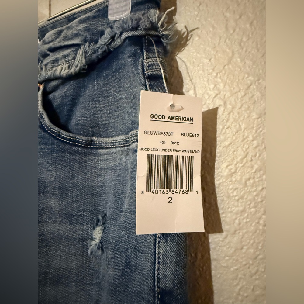 GOOD AMERICAN GOOD LEGS UNDER FRAY WAISTBAND NWT 2/26 - Picture 3 of 5